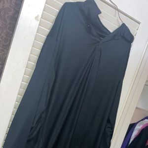 Long sleeve ladies black polo shirt